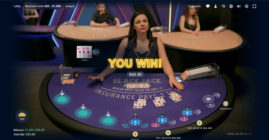 LuckyStreak Blackjack winner!