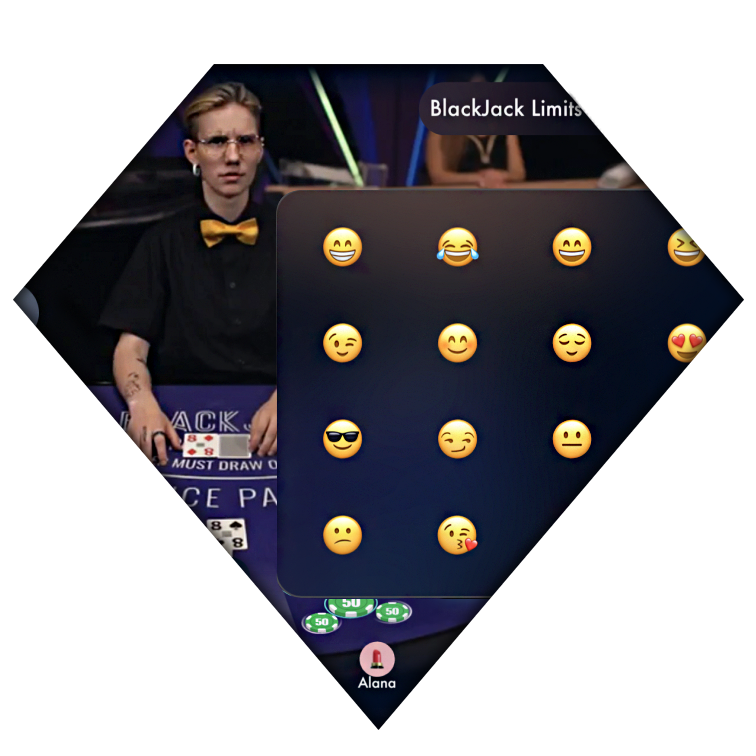 LuckyStreak live casino emojis