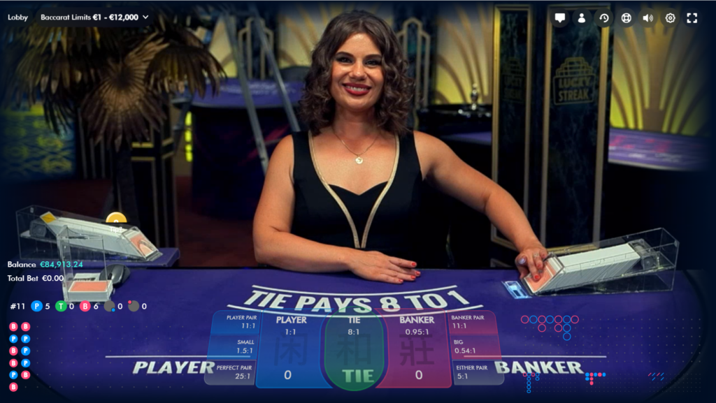 LuckyStreak new live casino baccarat game