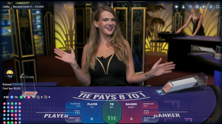 Live dealer baccarat table tour
