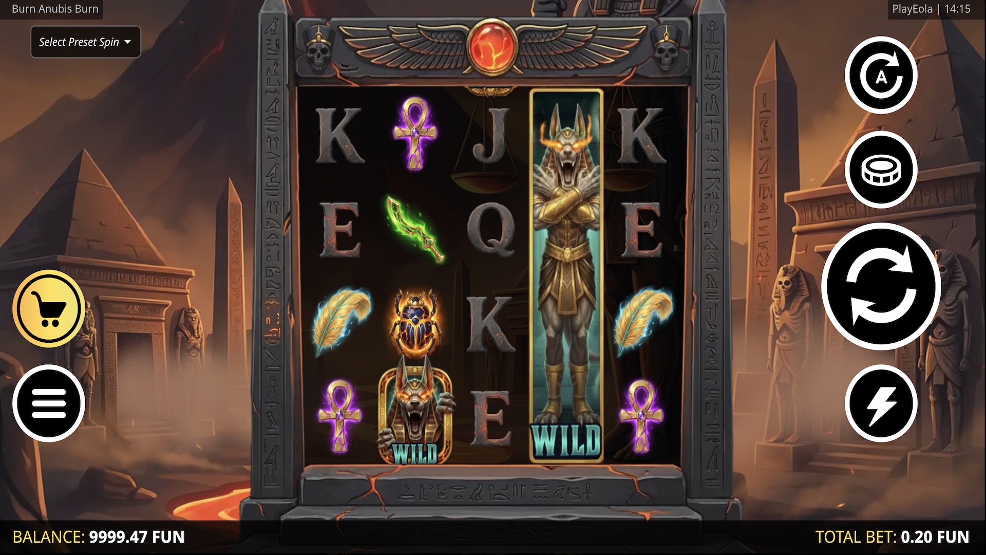 PlayEola's Burn Anubis Burn slot game